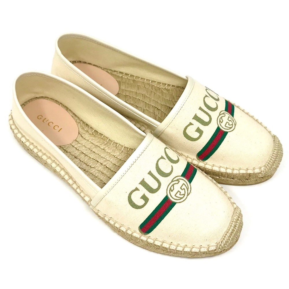NIB Gucci Vintage Logo Canvas Espadrilles
